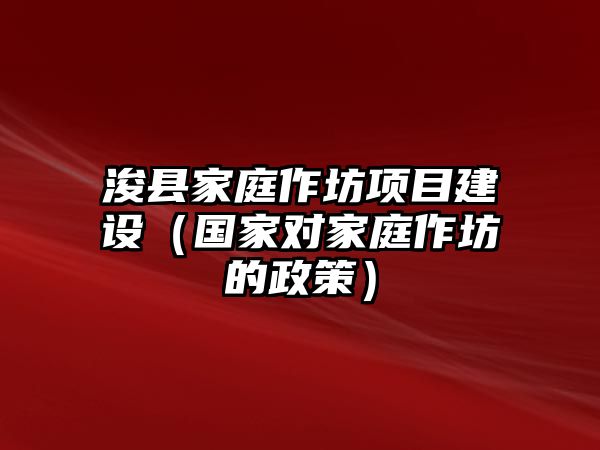 浚縣家庭作坊項目建設（國家對家庭作坊的政策）