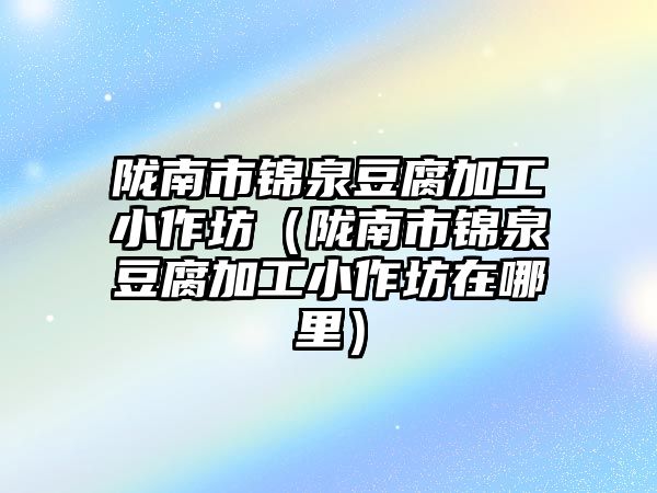 隴南市錦泉豆腐加工小作坊（隴南市錦泉豆腐加工小作坊在哪里）