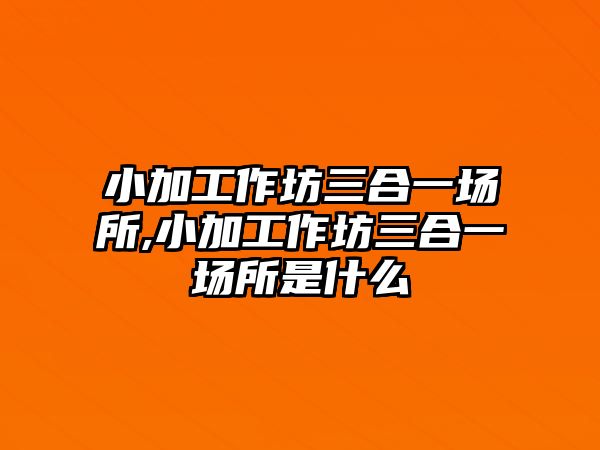 小加工作坊三合一場所,小加工作坊三合一場所是什么