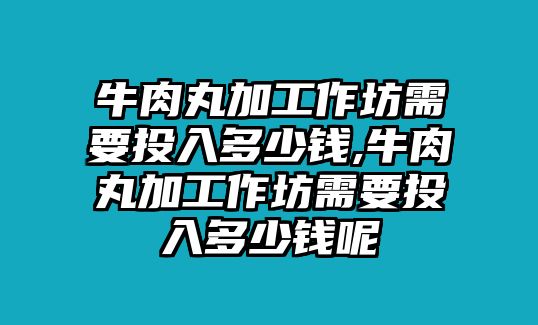 牛肉丸加工作坊需要投入多少錢,牛肉丸加工作坊需要投入多少錢呢