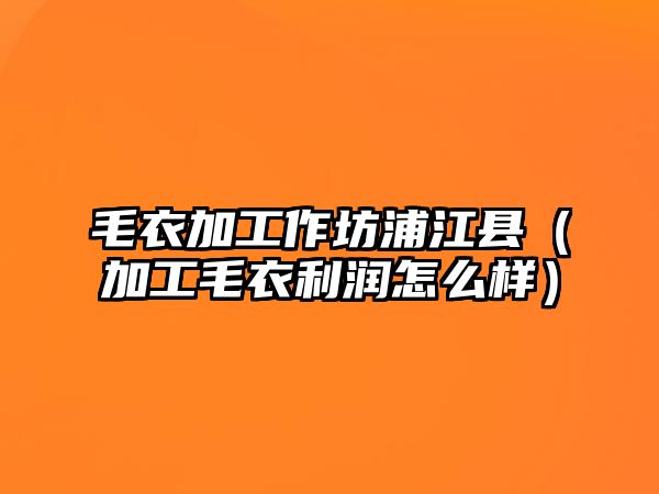 毛衣加工作坊浦江縣（加工毛衣利潤怎么樣）